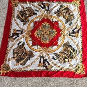 Elegant Red and Gold Scarf